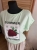 Koszulka damska MEGI Truskawka modny i wygodny basic Tshirt Miętowa s/m