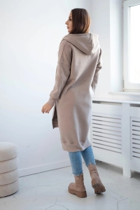 Bluza ocieplana z rozcięciami na bokach beżowa uniwersalna
