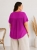 Bluzka damska z plisowaniem na plecach zwiewna luźna Plus Size Różowa Magen