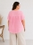 Bluzka damska z plisowaniem na plecach zwiewna luźna Plus Size Jasny Różowy
