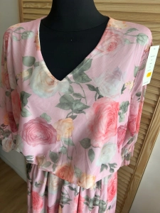 Sukienka z siateczki w kwiaty zwiewna luźna oversize Plus Size
