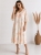 Sukienka z siateczki w kwiaty zwiewna luźna oversize Plus Size beżowa