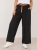 Szerokie spodne damskie Wide Leg Czarne z Paskiem Casual Uniwersalne