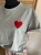 Bluzka Koszulka damska T-Shirt z Serduszkiem Serce Bawełniana Szara