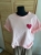 Bluzka Koszulka damska T-Shirt z Serduszkiem Serce Bawełniana Różowa