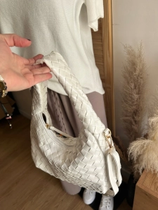 Torebka damska Pleciona HOBO Pleciona Stylowa Biała