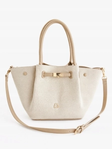 Elegancka torebka damska shopper stylowa i pojemna z misiem beżowa