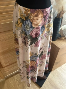 Spódnica Spódniczka w kwiaty beżowa Lekka i zwiewna Boho