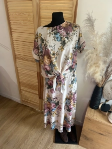 Spódnica Spódniczka w kwiaty beżowa Lekka i zwiewna Boho