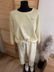 Komplet dresowy dres pastelowy luźny miękki żółty kanarkowy
