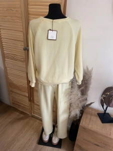 Komplet dresowy dres pastelowy luźny miękki żółty kanarkowy