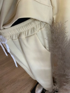 Komplet dresowy dres pastelowy luźny miękki żółty kanarkowy