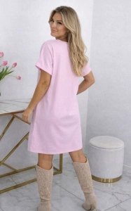 Sukienka damska z wielkim kwiatem sportowa Elegancka Casual Różowa