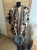 Narzutka kimono damskie kardigan wzór zebra oversize beżowy