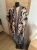 Narzutka kimono damskie kardigan wzór zebra oversize beżowy