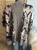 Narzutka kimono damskie kardigan wzór zebra oversize beżowy