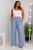 Lekkie spodnie damskie letnie Zwiewne WIDE LEG połysk 4/5XL