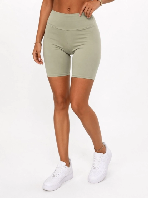 Legginsy Kolarki Push Up z Marszczeniem Wysoki Stan Zielone S/m