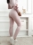 Legginsy Damskie Modelujące Wysoki Stan Push Up Slim Fit ze Stopką Różowe