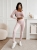 Legginsy Damskie Modelujące Wysoki Stan Push Up Slim Fit ze Stopką Różowe