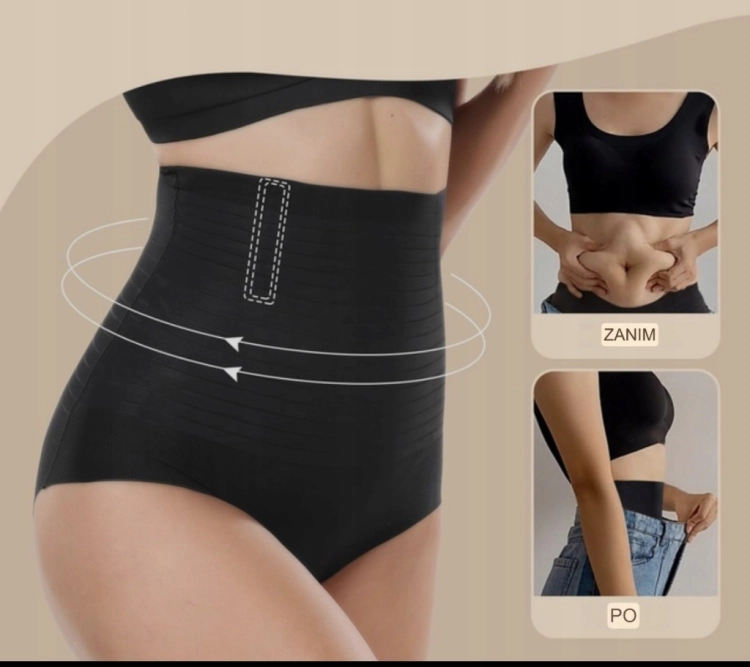 Wyszczuplające majtki wysokie modelujące brzuch sylwetkę wysoki stan XXL