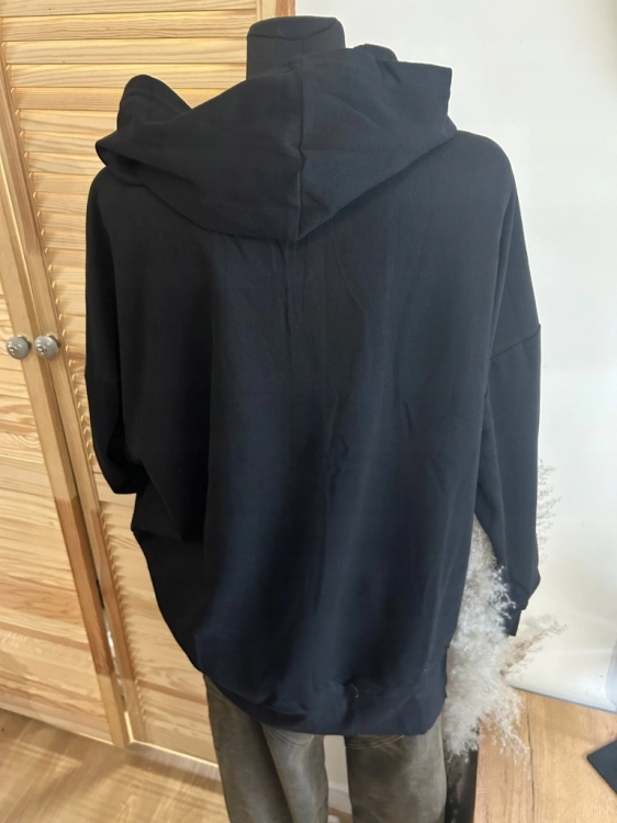 Bluza sportowa z kapturem prążek miękka napy czarna XXL