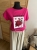 Koszulka damska MEGI Truskawka modny i wygodny basic Tshirt Różowa S/m