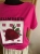 Koszulka damska MEGI Truskawka modny i wygodny basic Tshirt Różowa S/m