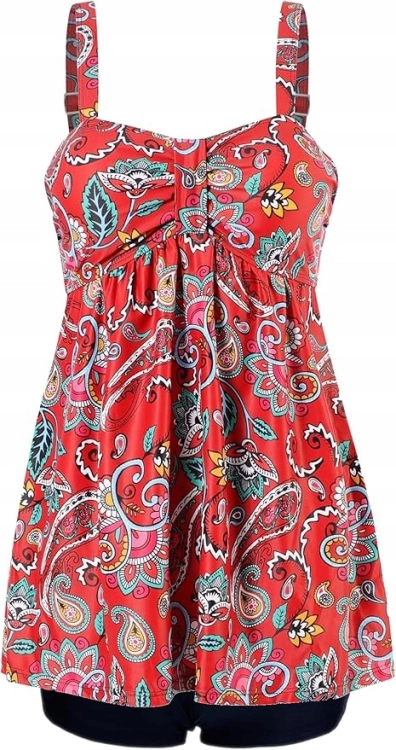 Strój kąpielowy dwuczęściowy push up Boho damski Tankini Spodenki M