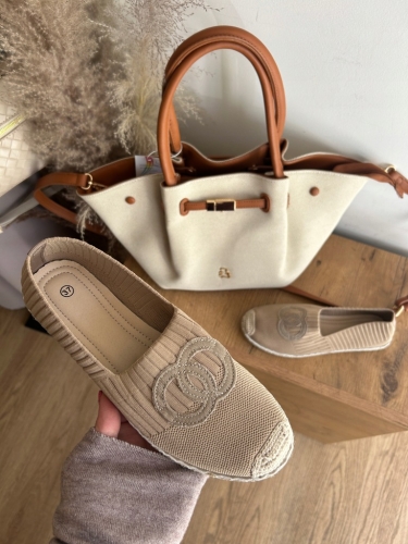 Espadryle damskie beżowe slip on lekkie wygodne letnie buty na lato 41