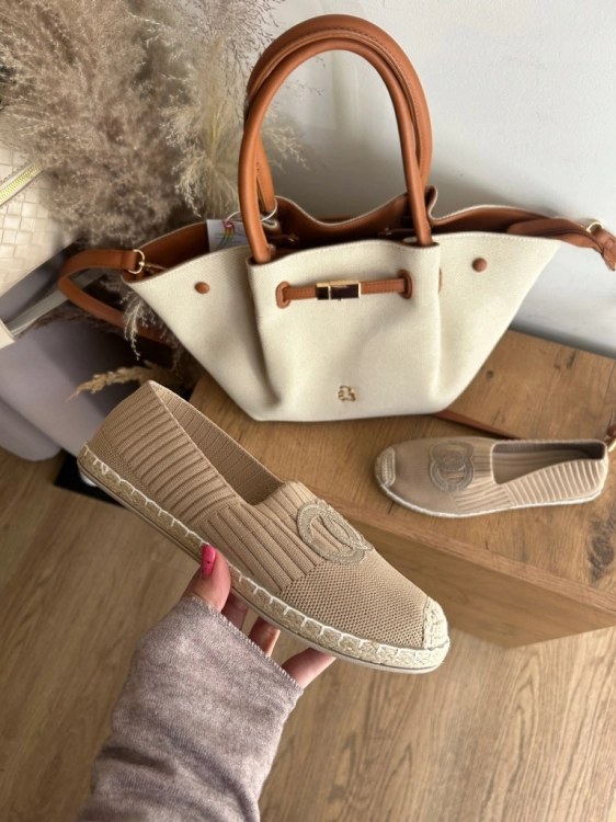 Espadryle damskie beżowe slip on lekkie wygodne letnie buty na lato 41