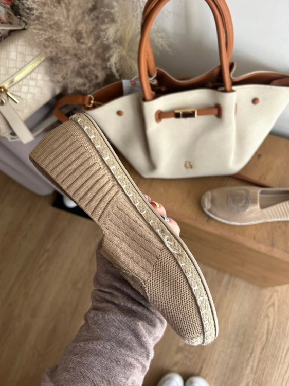 Espadryle damskie beżowe slip on lekkie wygodne letnie buty na lato 41