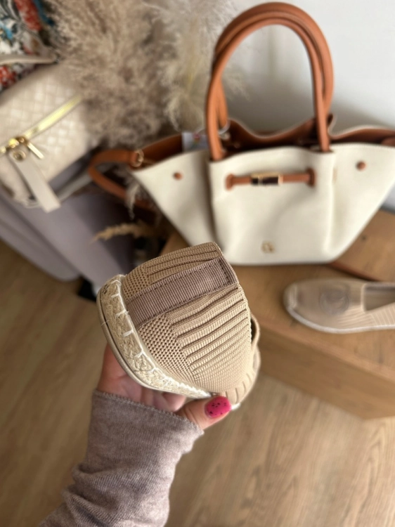 Espadryle damskie beżowe slip on lekkie wygodne letnie buty na lato 41
