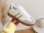 Sneakersy damskie na grubej podeszwie Białe złote dodatki 40