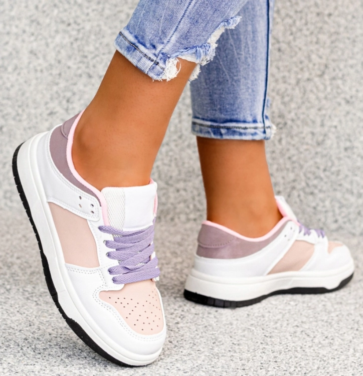 Sneakersy damskie pastelowe różowe wygodne casual Buty sportowe