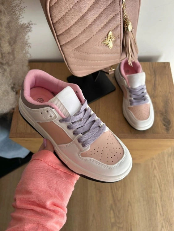 Sneakersy damskie pastelowe różowe wygodne casual Buty sportowe