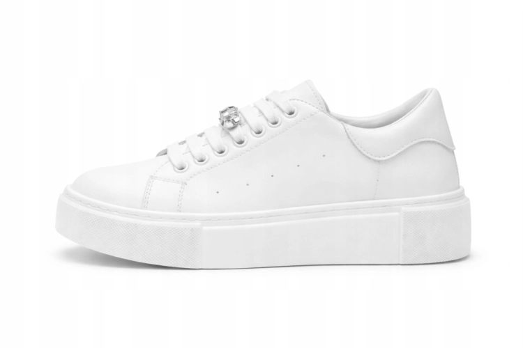 Sneakersy Buty Sportowe na Grubej podeszwie Purlina Skórzane