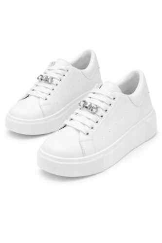 Sneakersy Buty Sportowe na Grubej podeszwie Purlina Skórzane