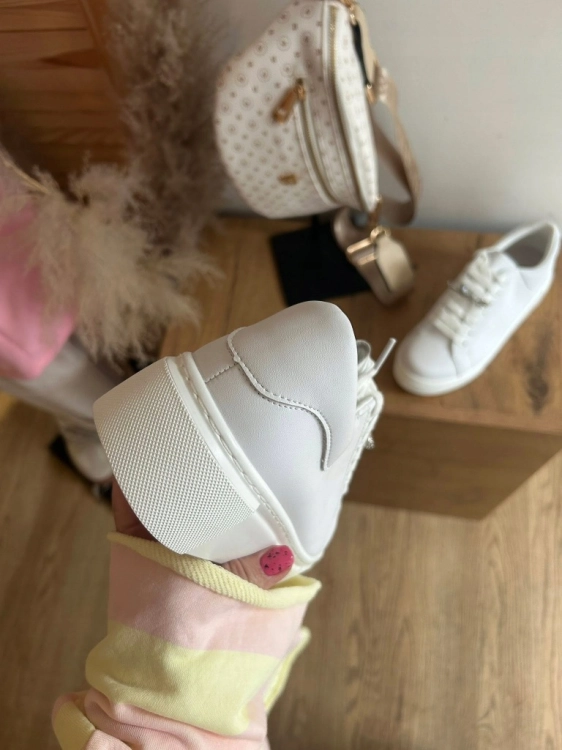 Sneakersy Buty Sportowe na Grubej podeszwie Purlina Skórzane