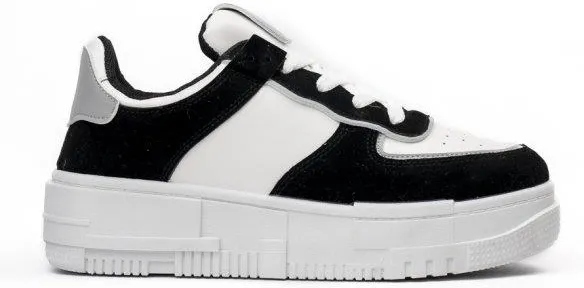 Sneakersy buty sportowe na grubej podeszwie białe czarne lekkie