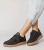 Czarne sneakersy damskie buty sportowe zdobione brokatem