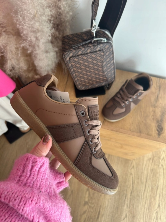 Sneakersy damskie brązowe czekoladowe beżowe lekkie 41