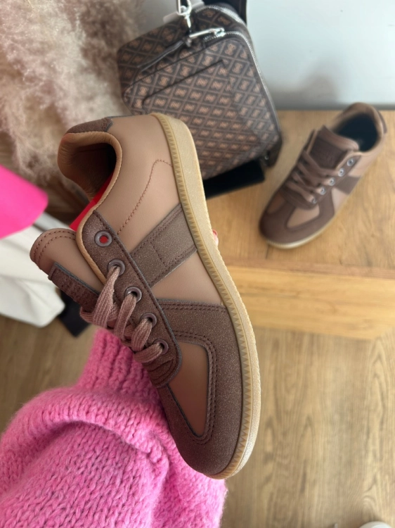 Sneakersy damskie brązowe czekoladowe beżowe lekkie 41