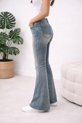 Jeansy damskie 7 CORE FLARE dzwony elastyczne modelujące Vintage