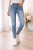 Jeansy damskie Push Up Skinny Fit Elastyczne komfort jasne niebieskie