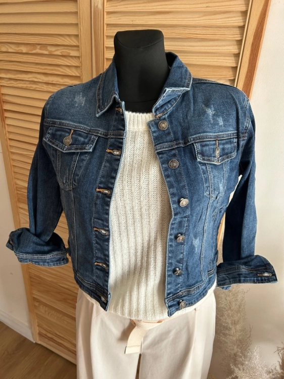 Kurtka jeansowa katana Re-Dress ciemna elastyczna