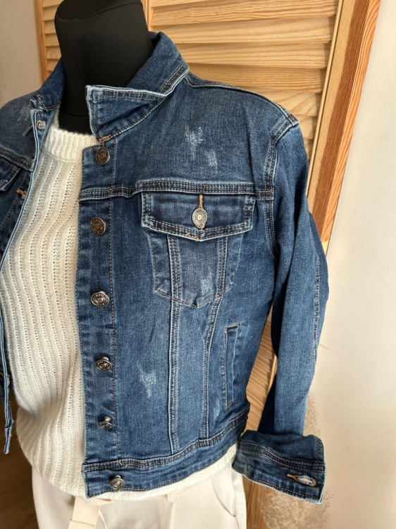 Kurtka jeansowa katana Re-Dress ciemna elastyczna
