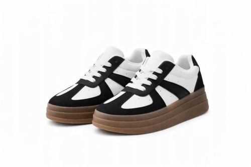 Sneakersy damskie Buty sportowe na grubej podeszwie białe czarne 41