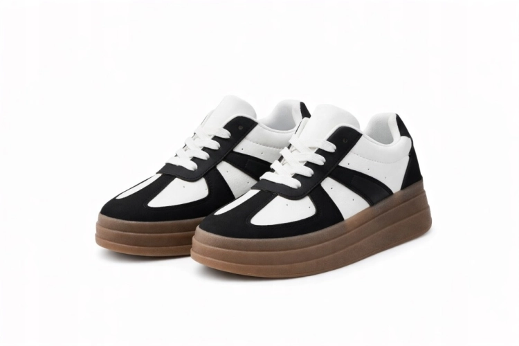 Sneakersy damskie Buty sportowe na grubej podeszwie białe czarne 41