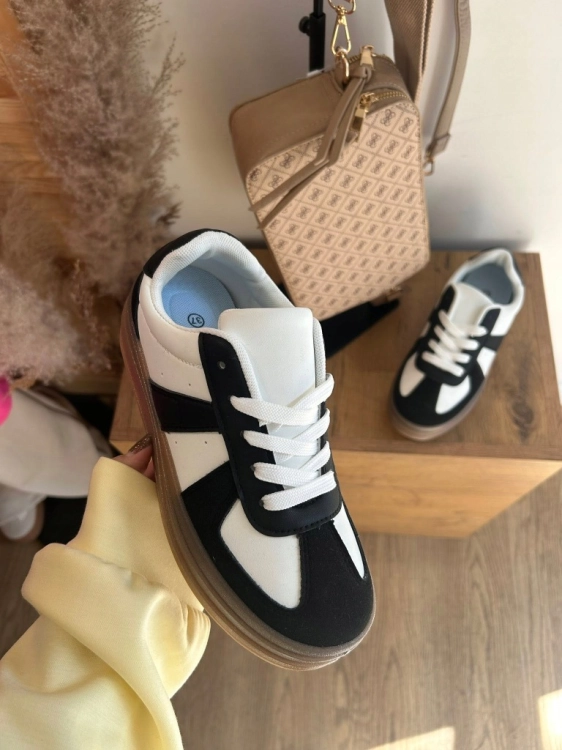 Sneakersy damskie Buty sportowe na grubej podeszwie białe czarne 41